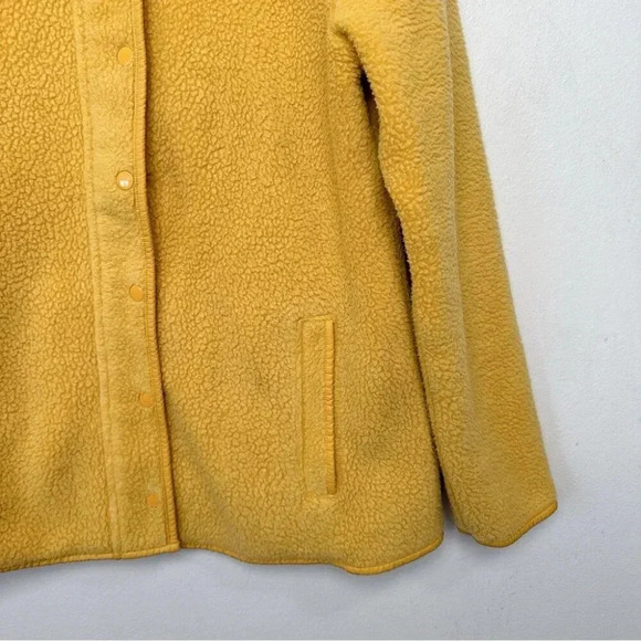 T by Talbots Womens Medium Yellow Snap Button  Teddy Casual Jacket - Picture 8 of 15